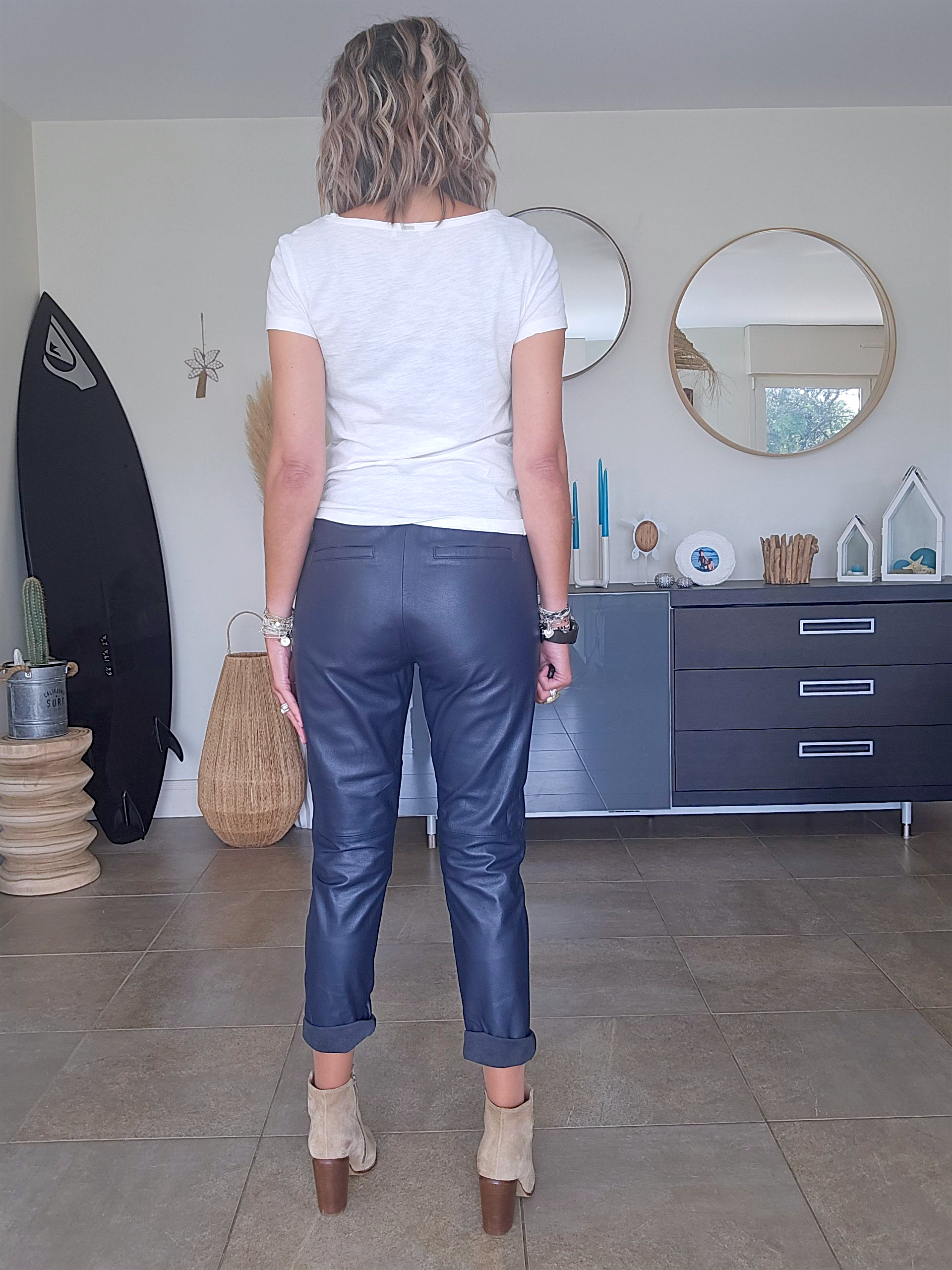 Pantalon jeeging cuir