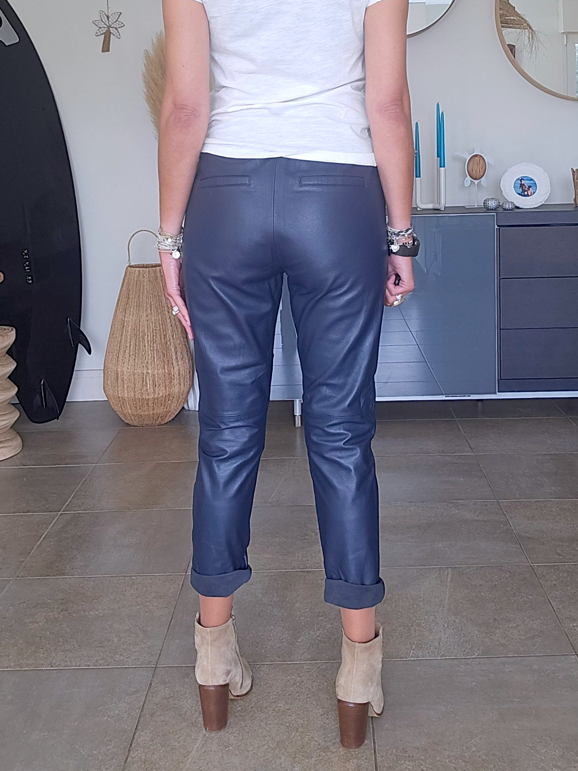 Pantalon jeeging cuir