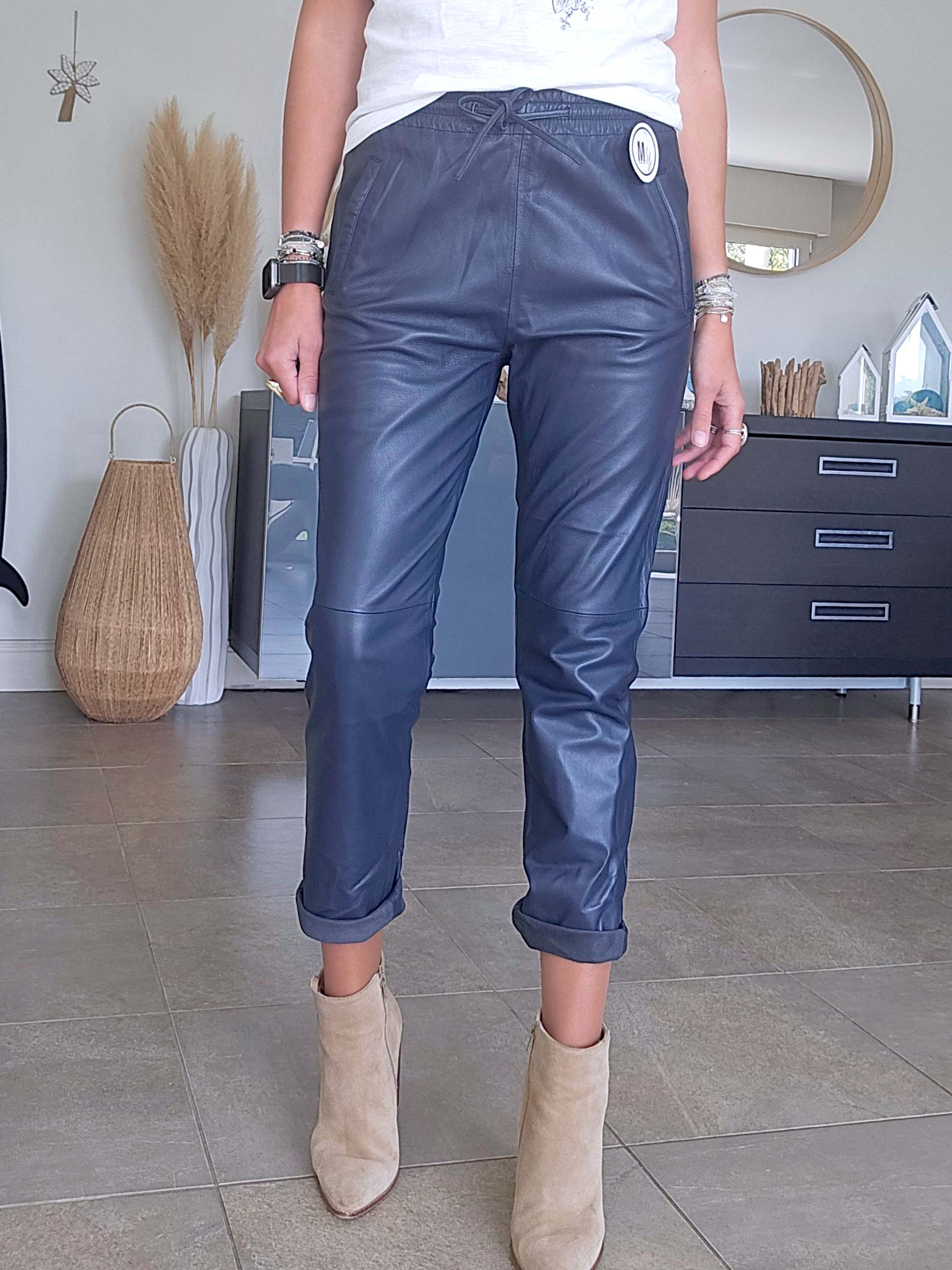 Pantalon jeeging cuir