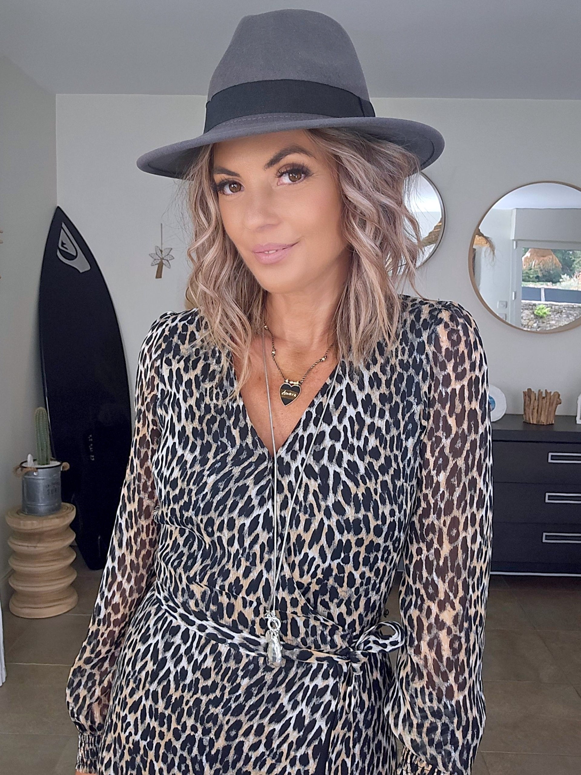 Robe portefeuille léopard