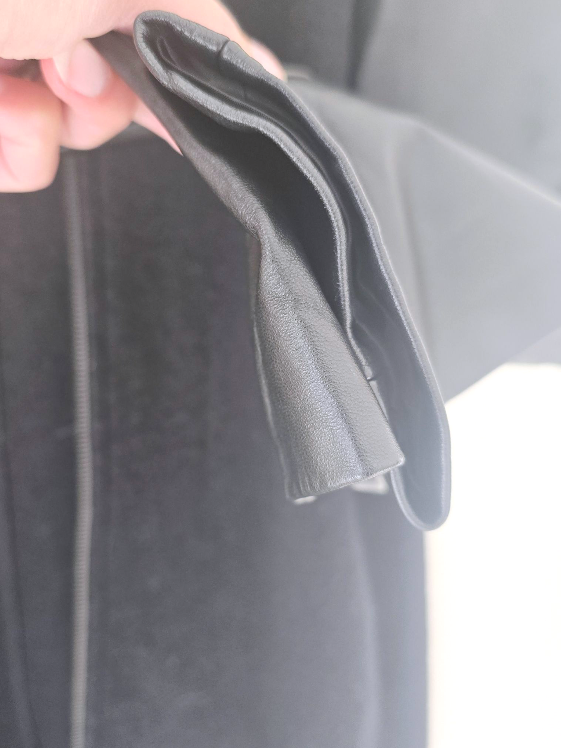 Manteau bouclette &amp; cuir noir