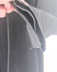 Manteau bouclette & cuir noir