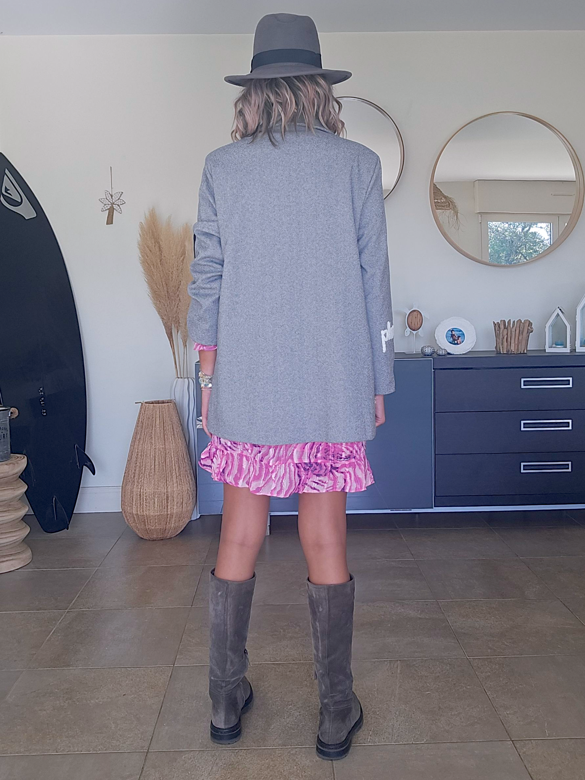 Veste boy en chevron