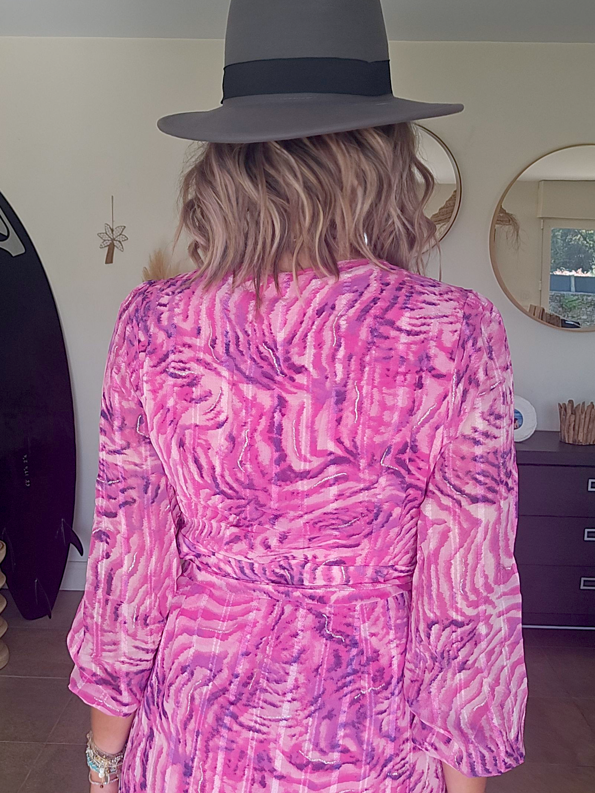 Robe portefeuille fuchsia