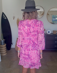 Robe portefeuille fuchsia