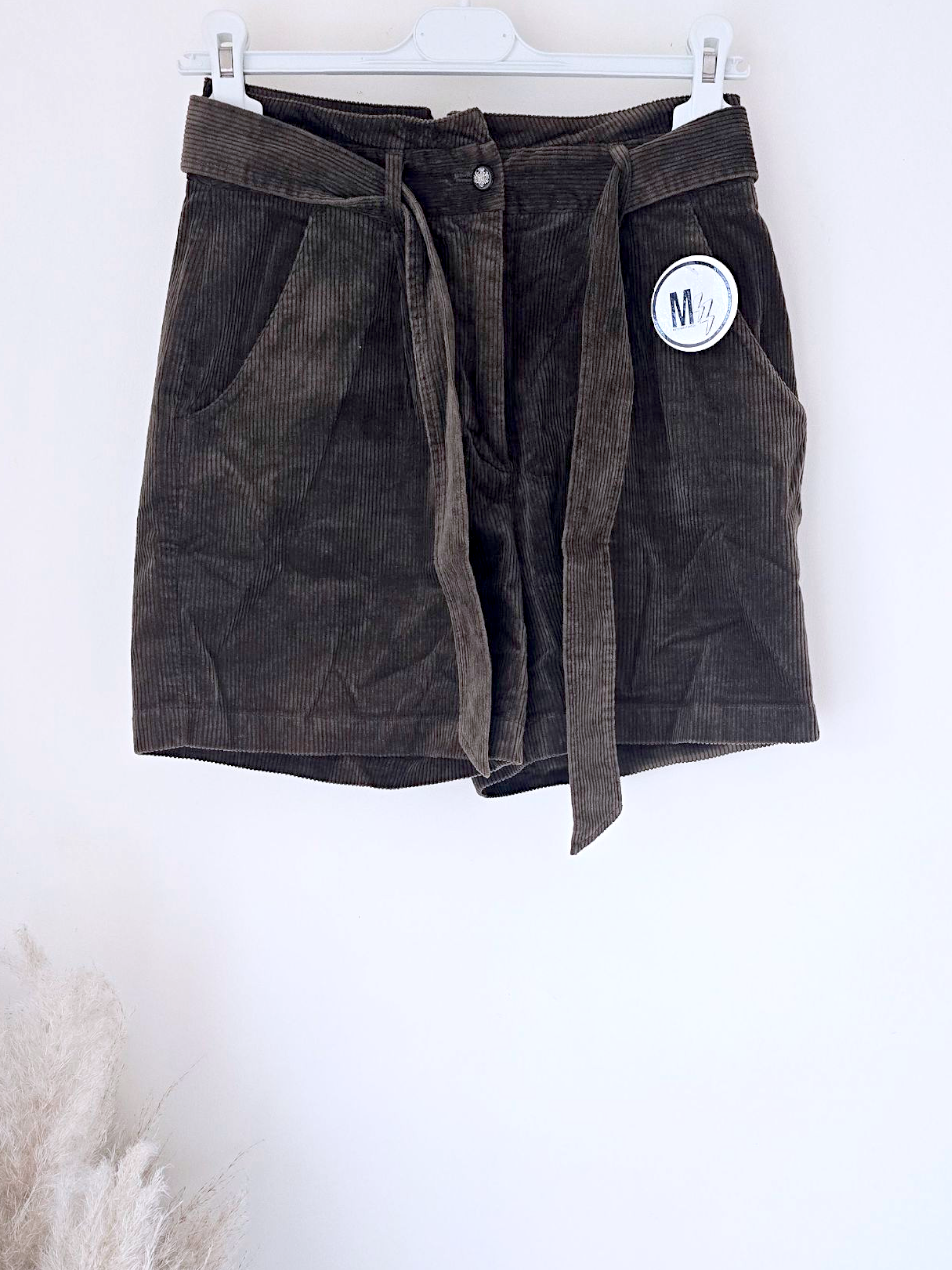 Short velours kaki-marron