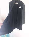 Manteau bouclette & cuir noir