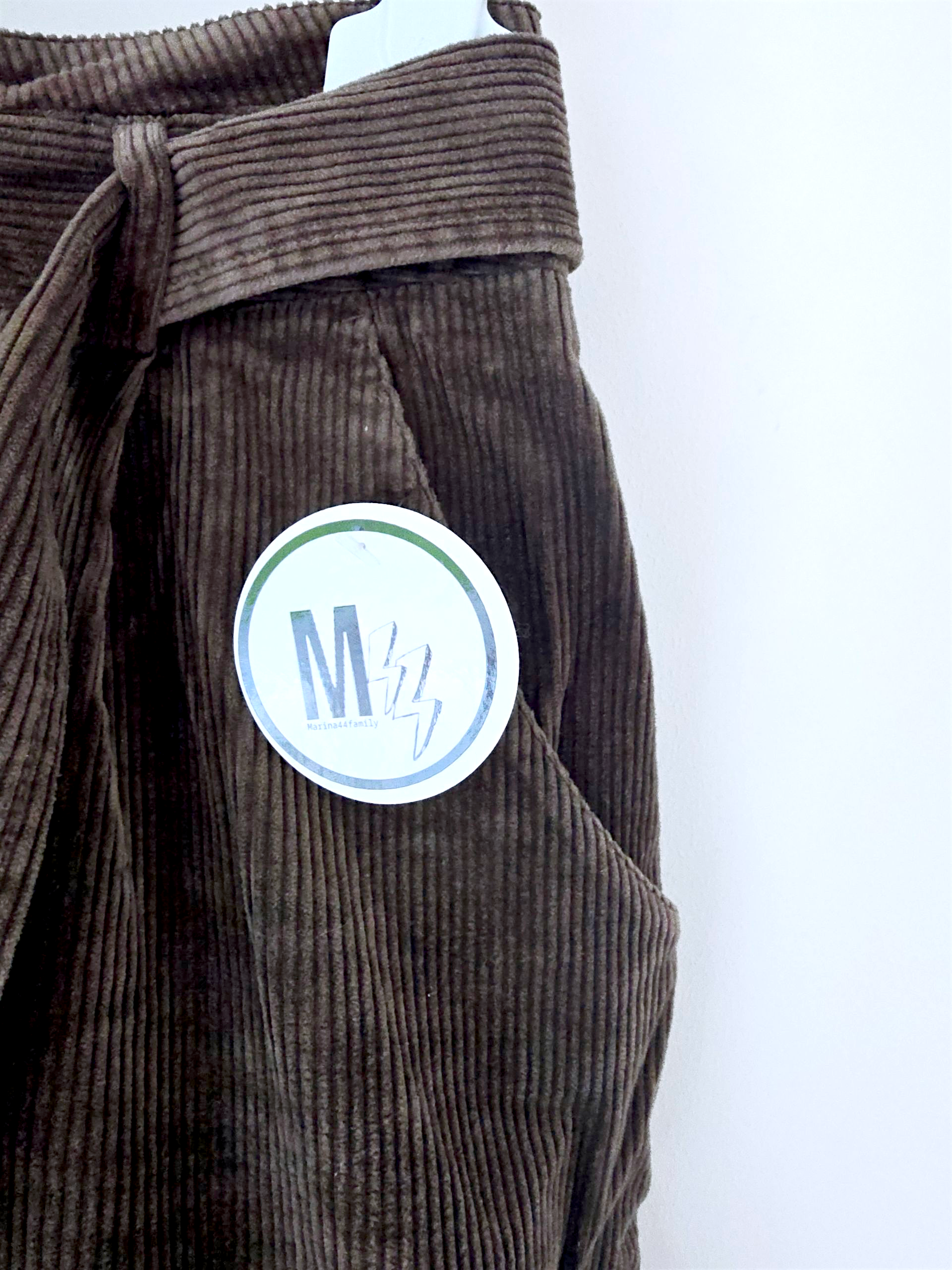 Short velours kaki-marron