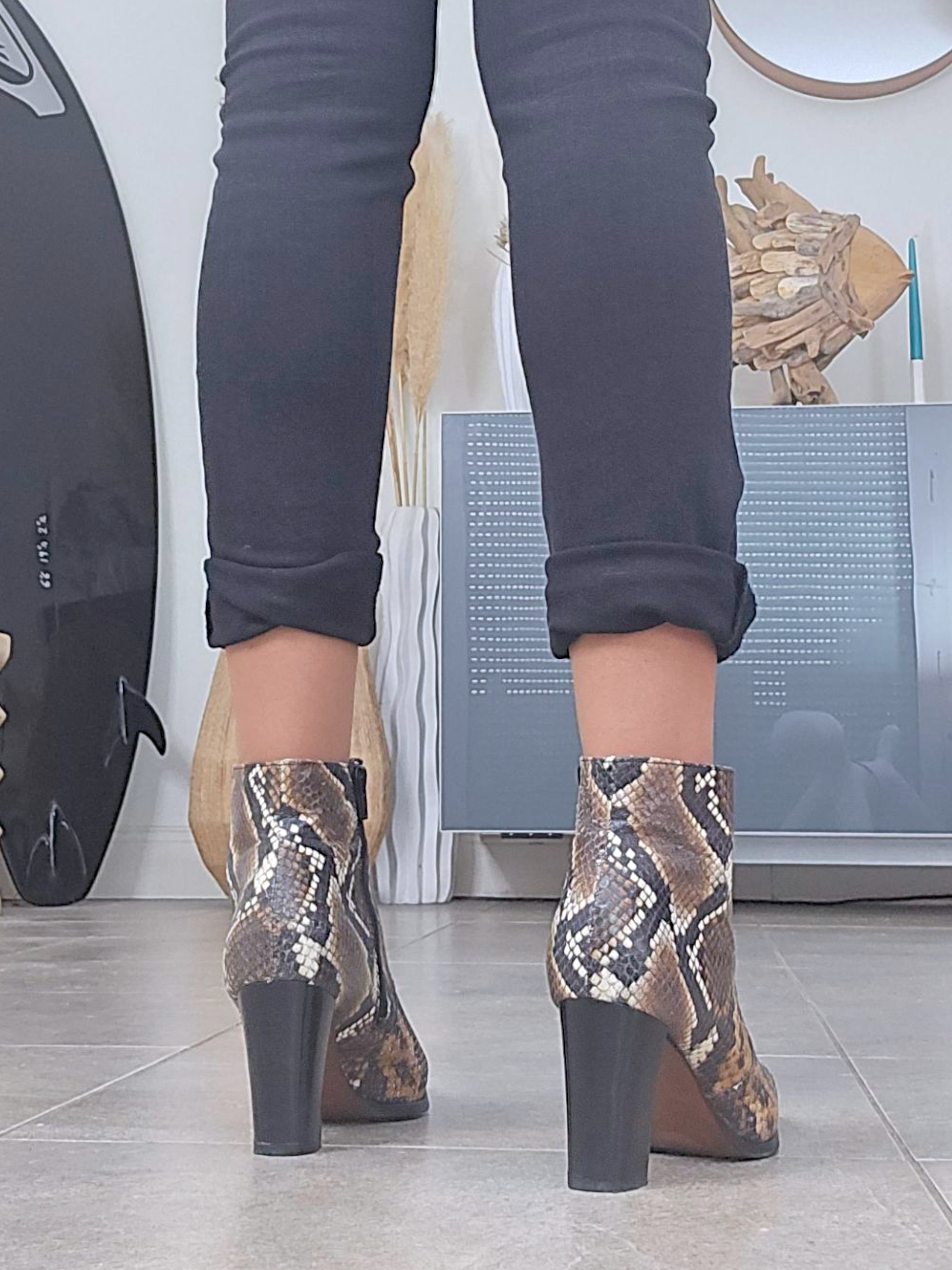 Santiags Amyna python 100% cuir