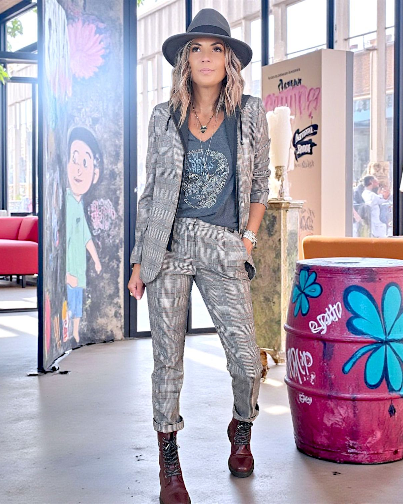 T-shirt skull gris anthracite