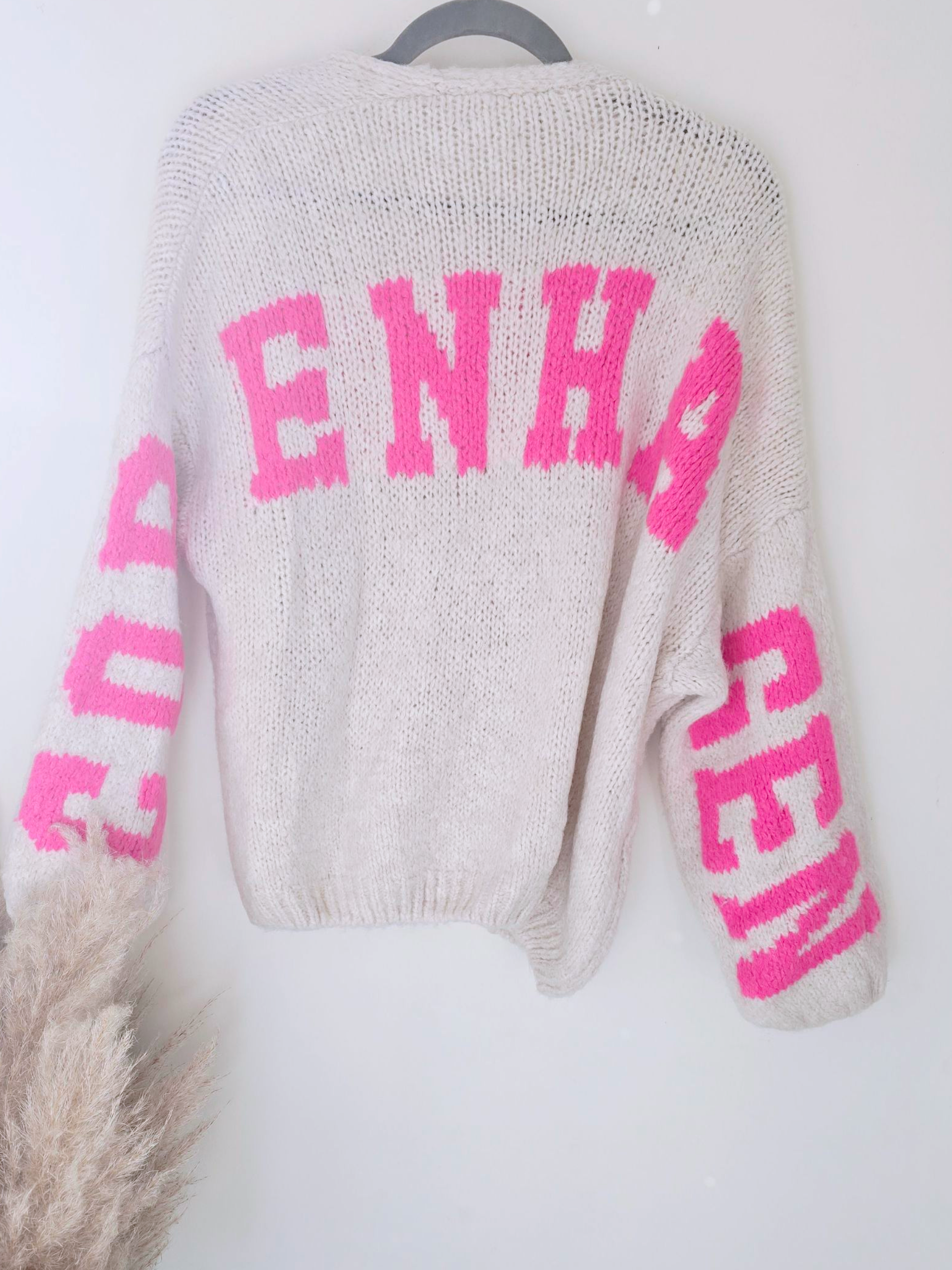 Cardigan smiley fuchsia