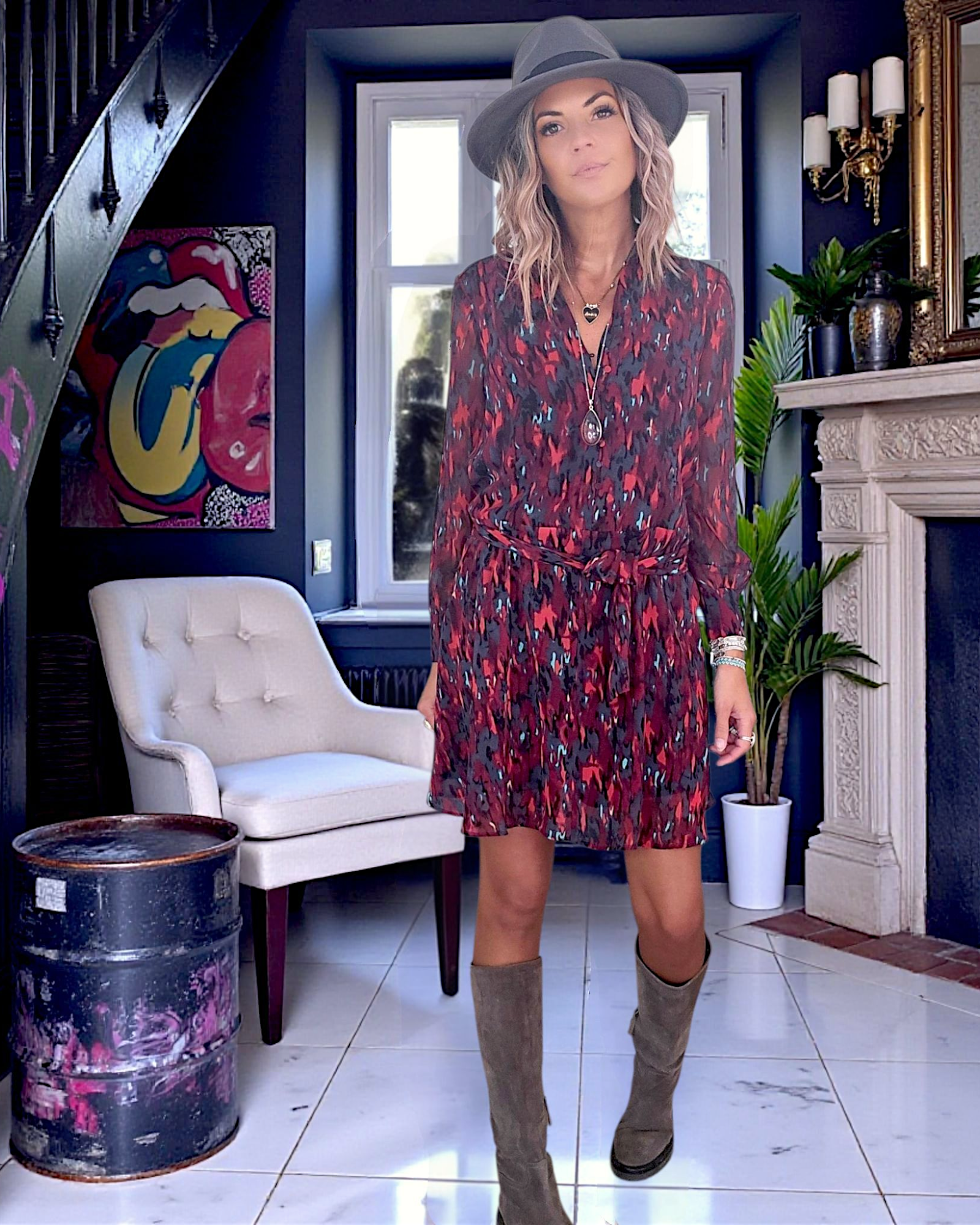 Robe bordeaux camouflage