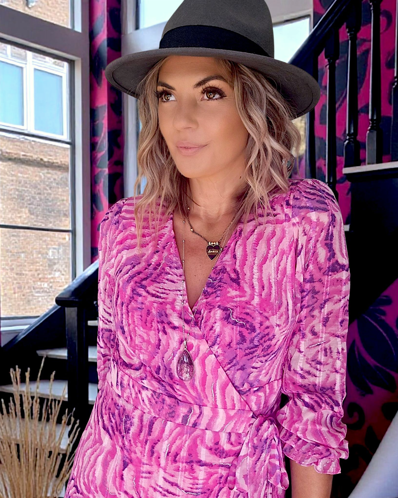 Robe portefeuille fuchsia