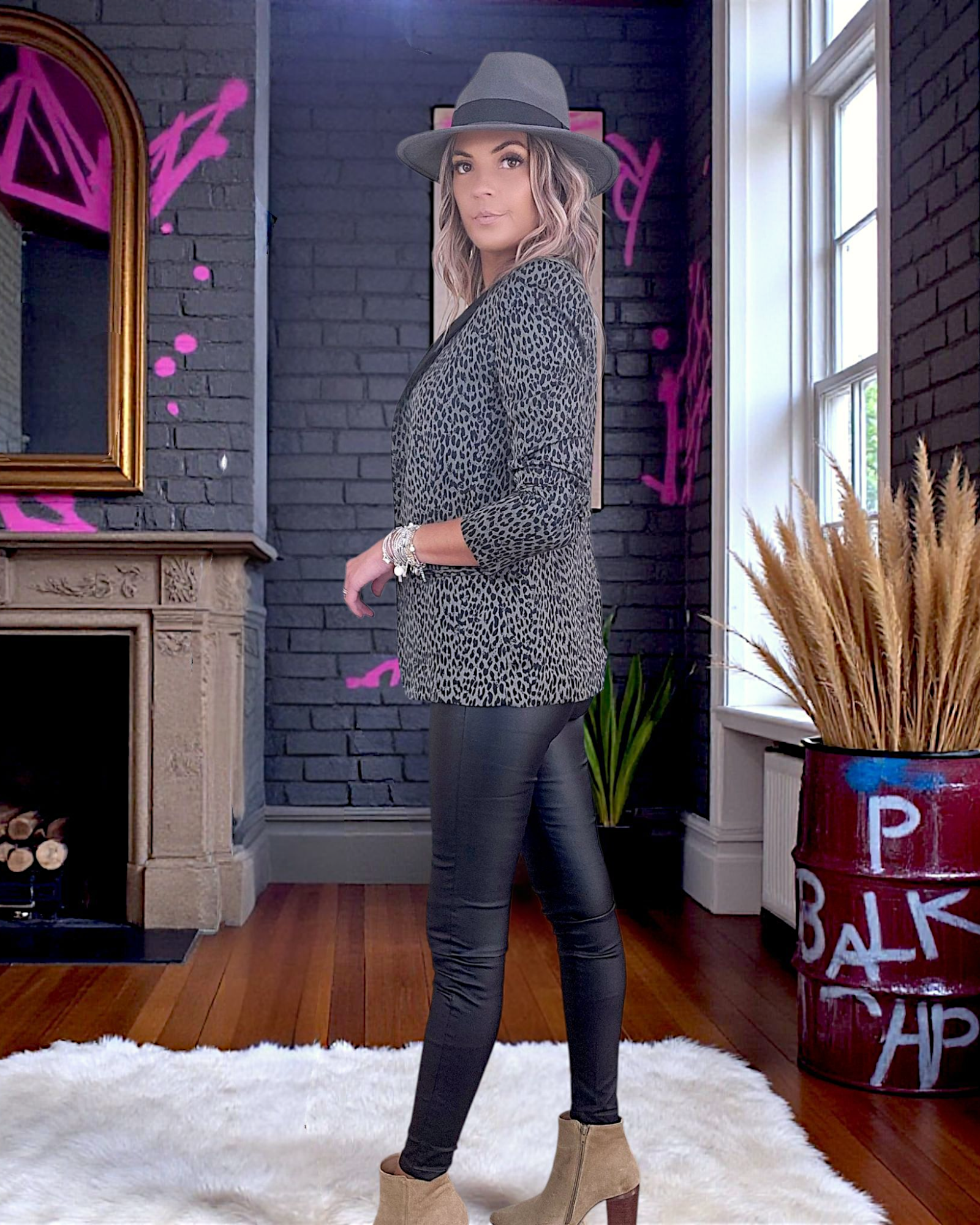 Pantalon legging noir huilé - 𝐌𝐚𝐫𝐢𝐧𝐚𝟒𝟒𝐟𝐚𝐦𝐢𝐥𝐲