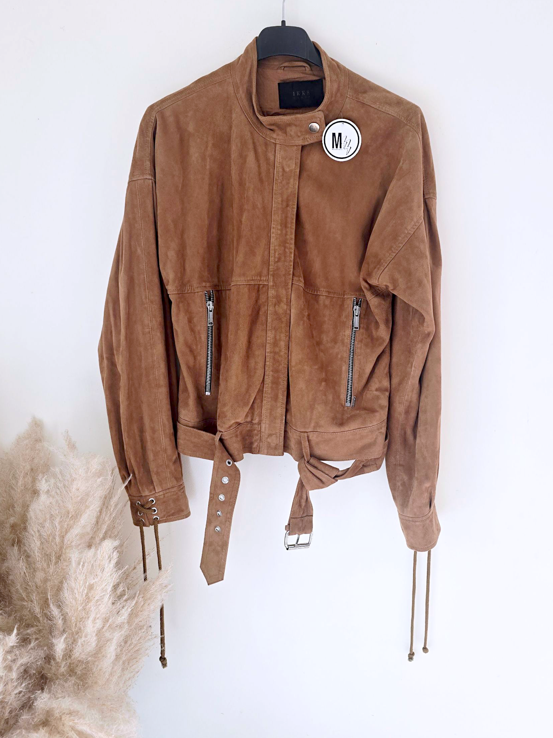 Blouson 100% cuir daim tabac