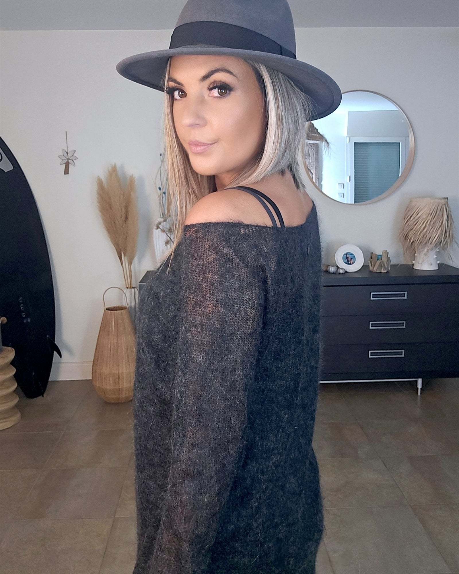 Robe pull gris anthracite