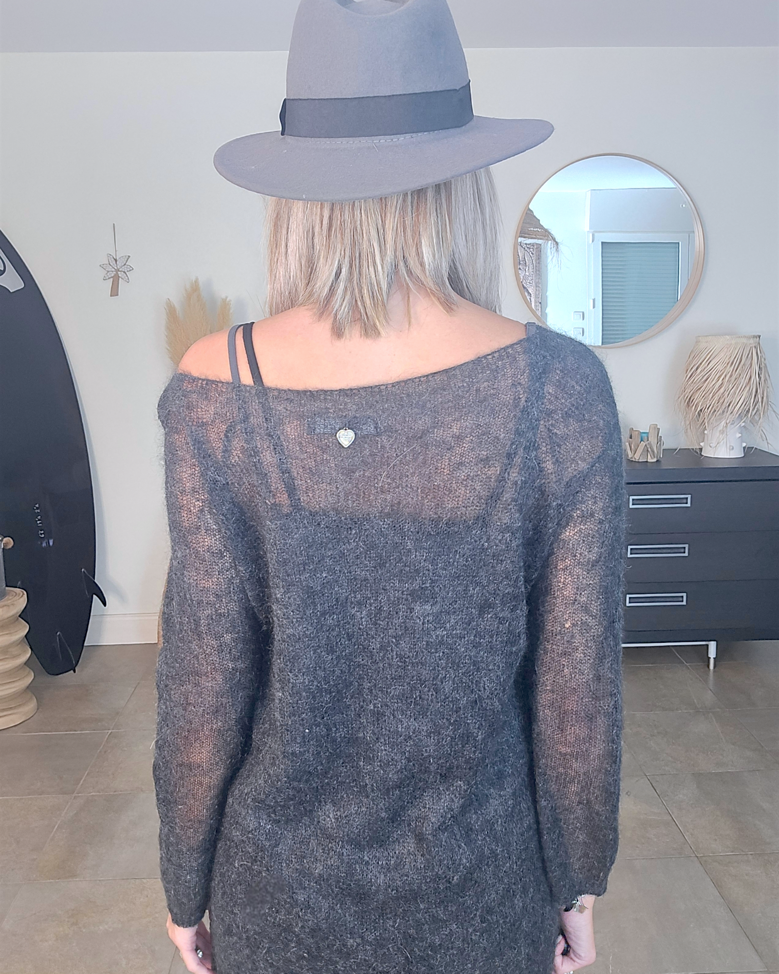 Robe pull gris anthracite