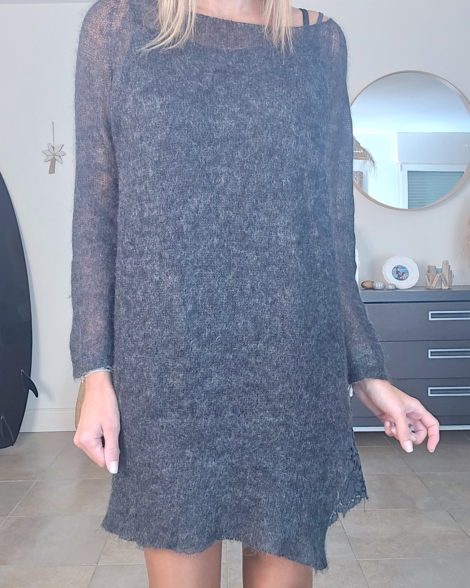 Robe pull gris anthracite