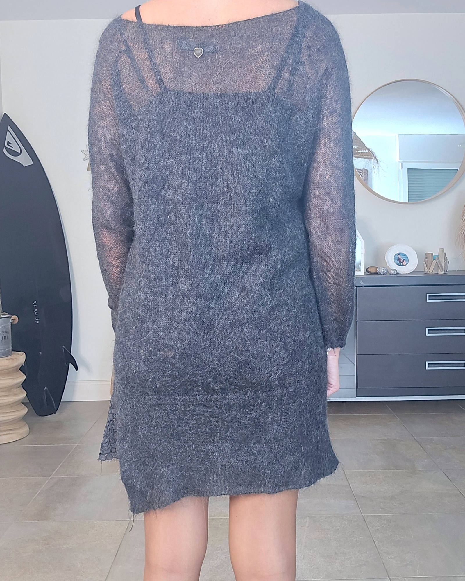 Robe pull gris anthracite