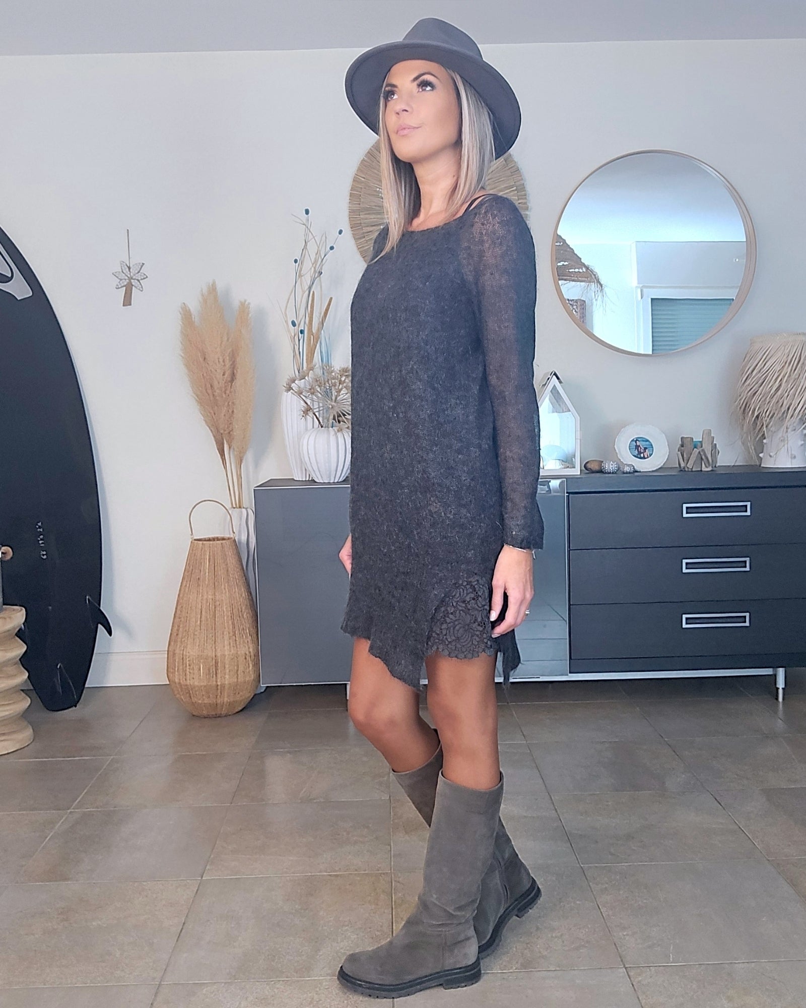 Robe pull gris anthracite