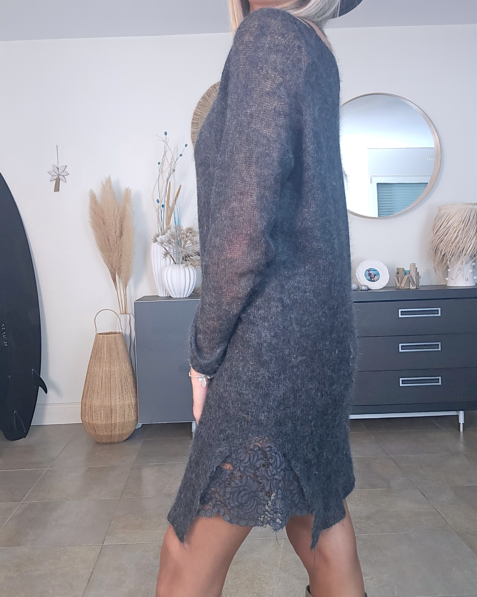Robe pull gris anthracite