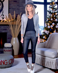 Legging huilé noir à bandes - 𝐌𝐚𝐫𝐢𝐧𝐚𝟒𝟒𝐟𝐚𝐦𝐢𝐥𝐲