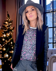 Pull léopard rose vif