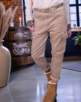 Pantalon cargo velours beige