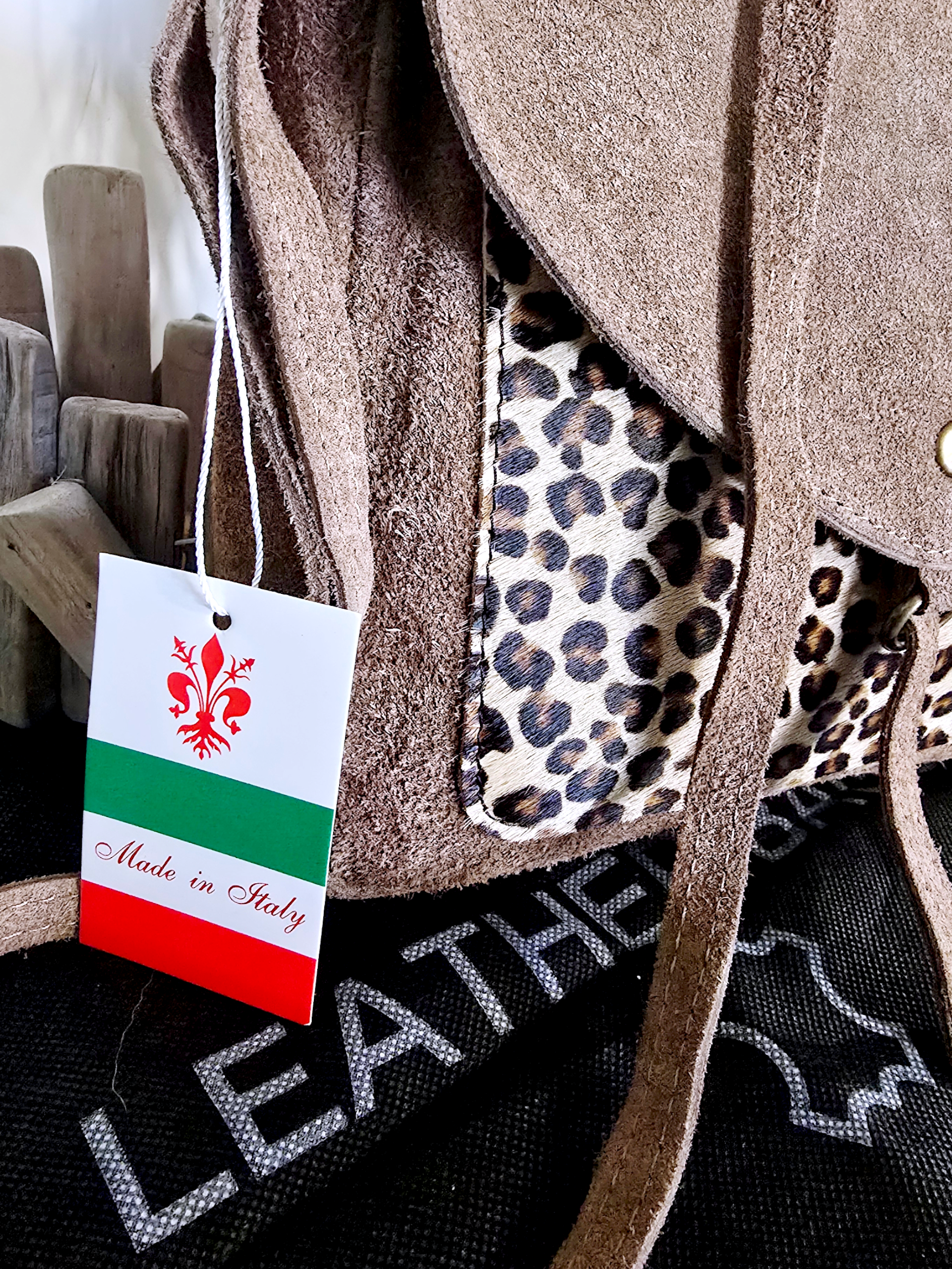 Sac bandoulière taupe 100% cuir