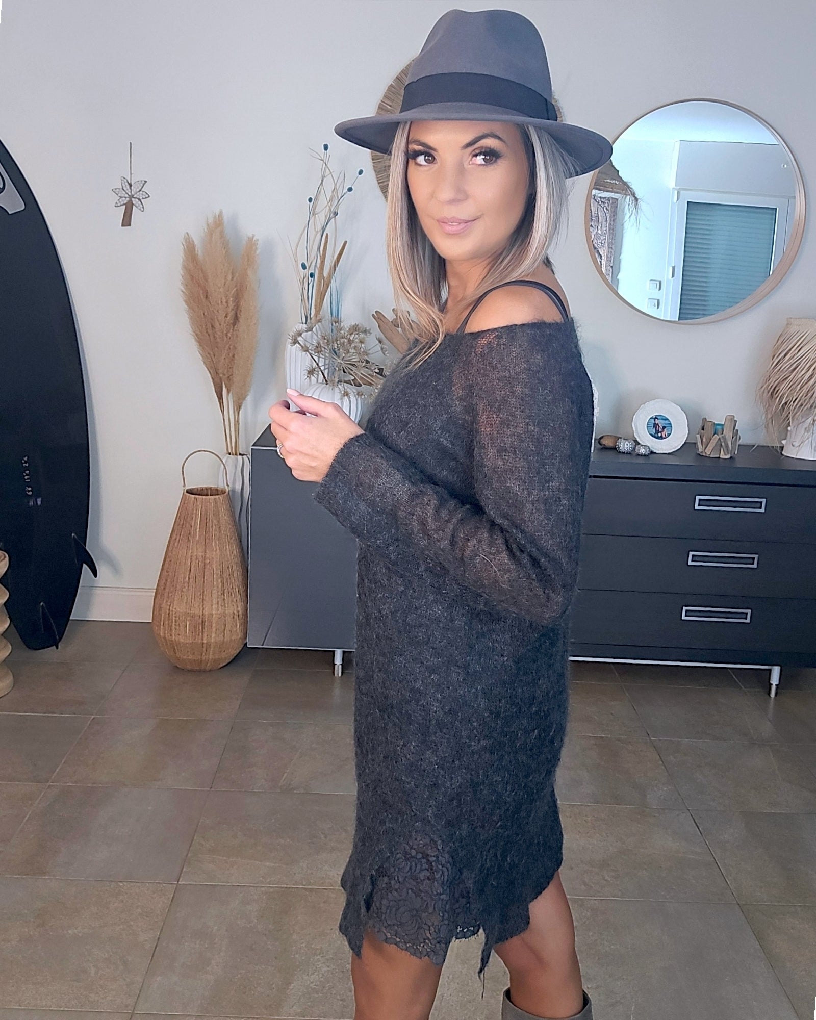 Robe pull gris anthracite