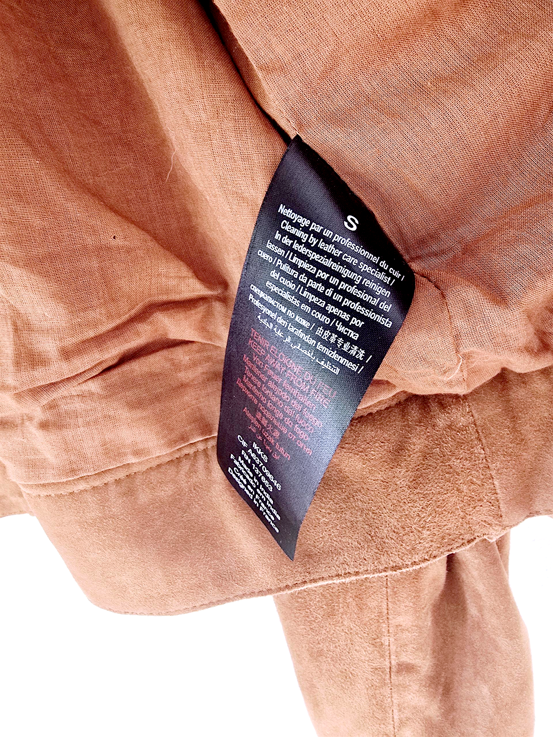 Blouson 100% cuir daim tabac