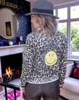 Cardigan smiley léopard