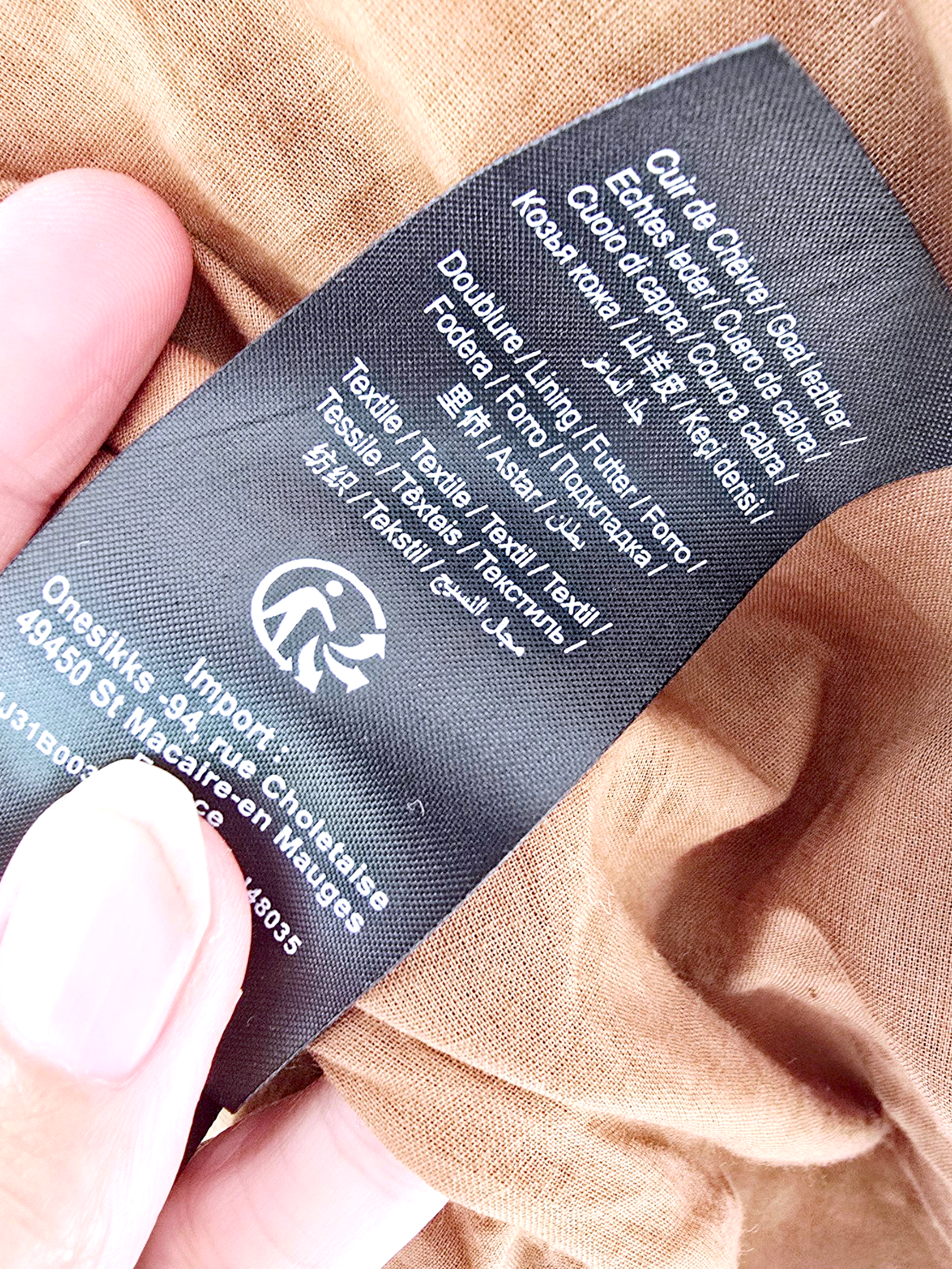 Blouson 100% cuir daim tabac