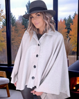 Manteau cape écru chiné