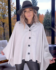 Manteau cape écru chiné