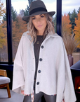 Manteau cape écru chiné