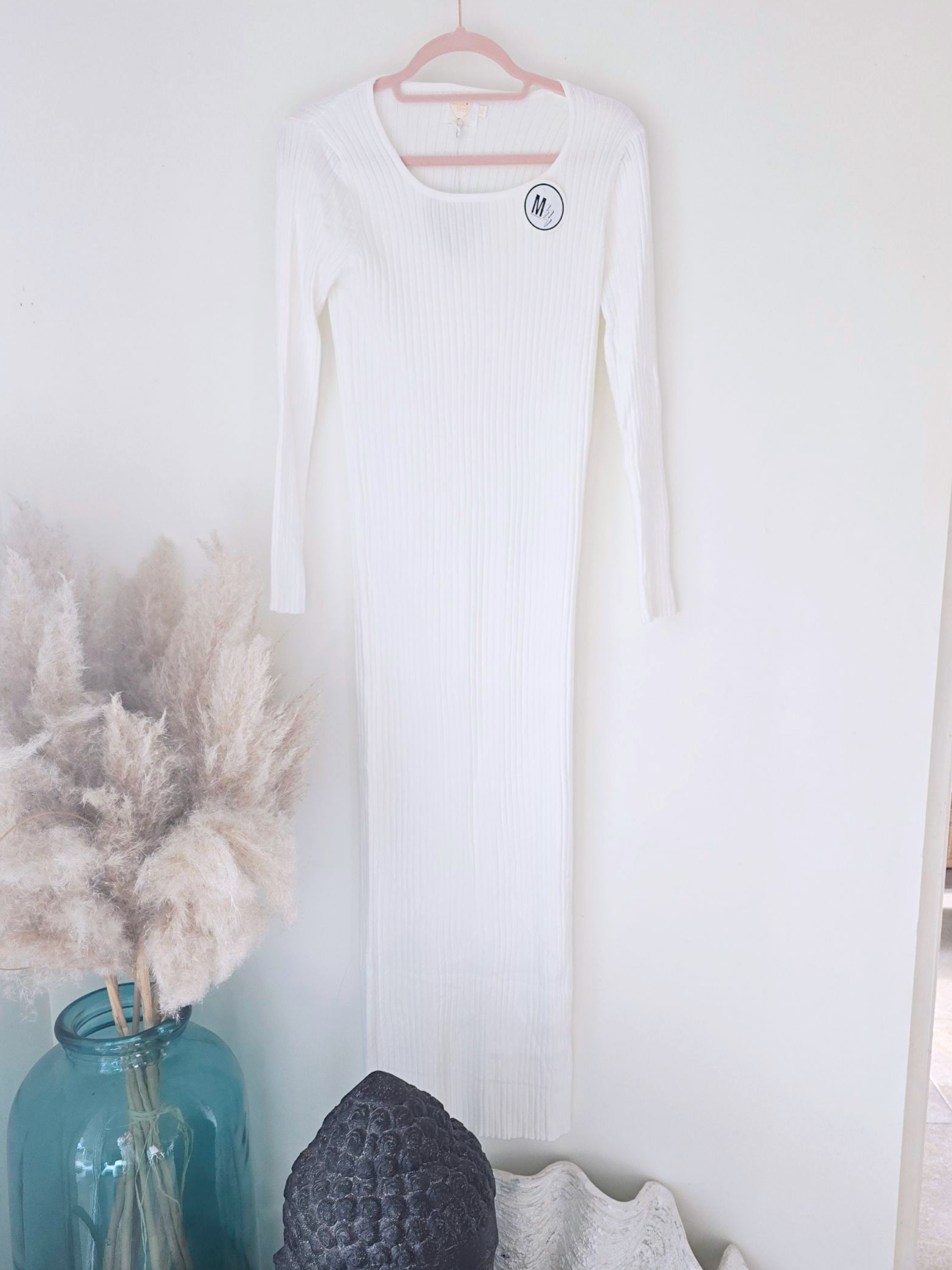 Robe blanche maille pull