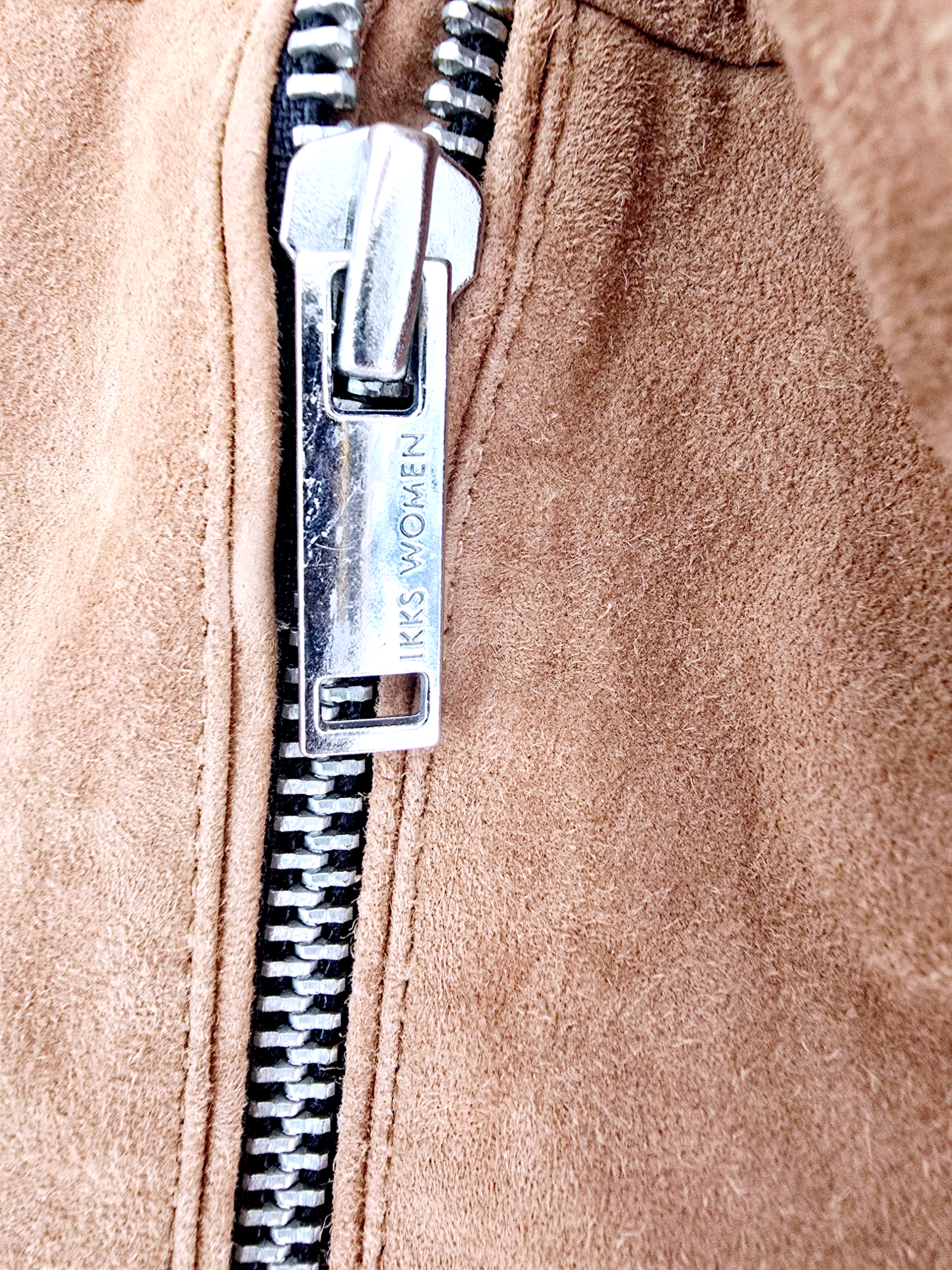 Blouson 100% cuir daim tabac