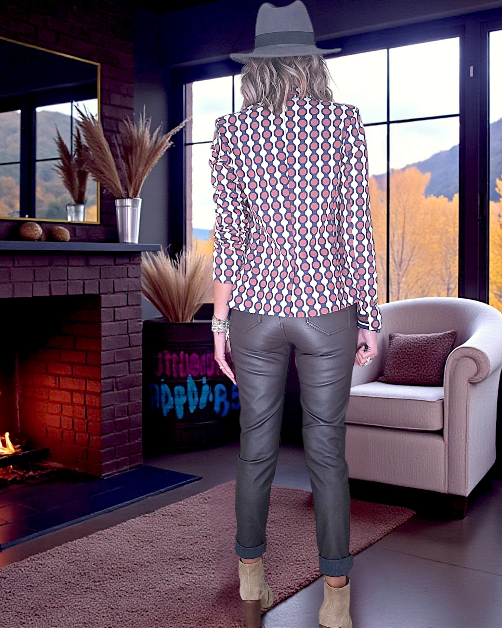 Pantalon marron + ruban