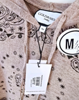 Pull capuche beige marron
