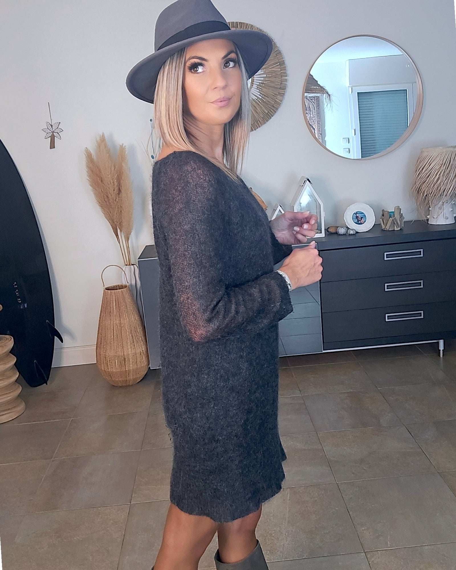 Robe pull gris anthracite