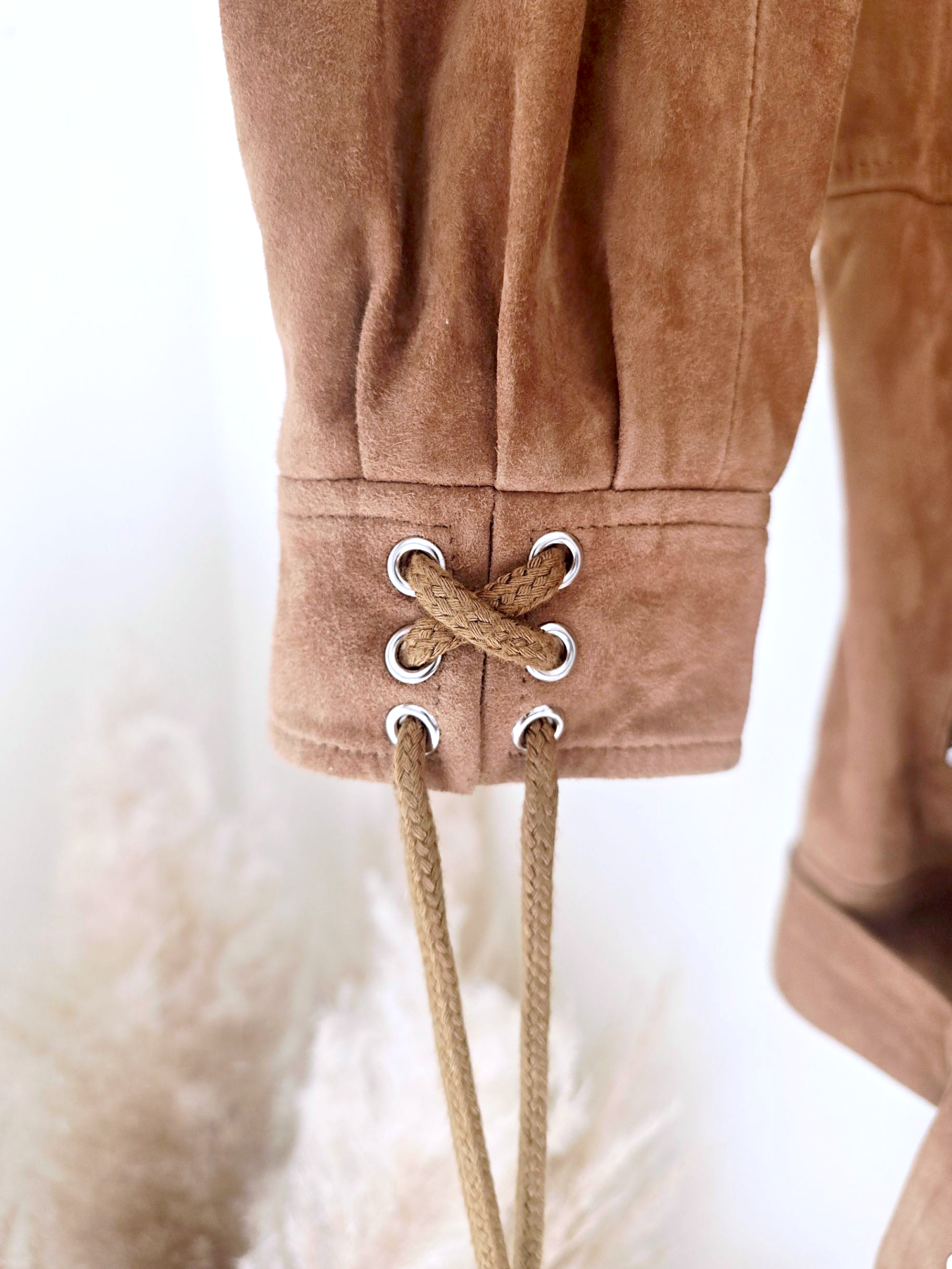 Blouson 100% cuir daim tabac