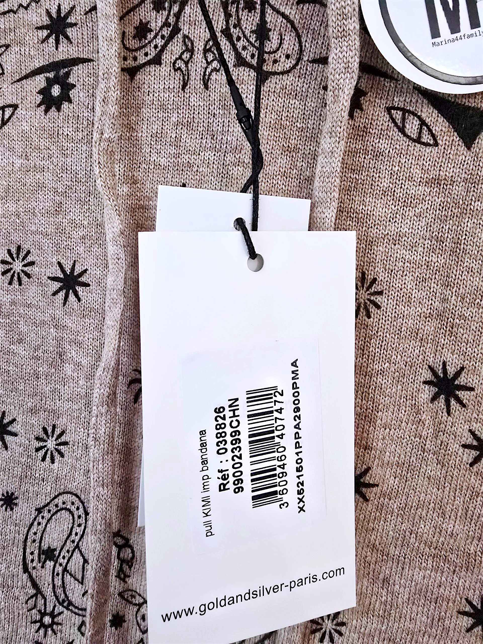 Pull capuche beige marron