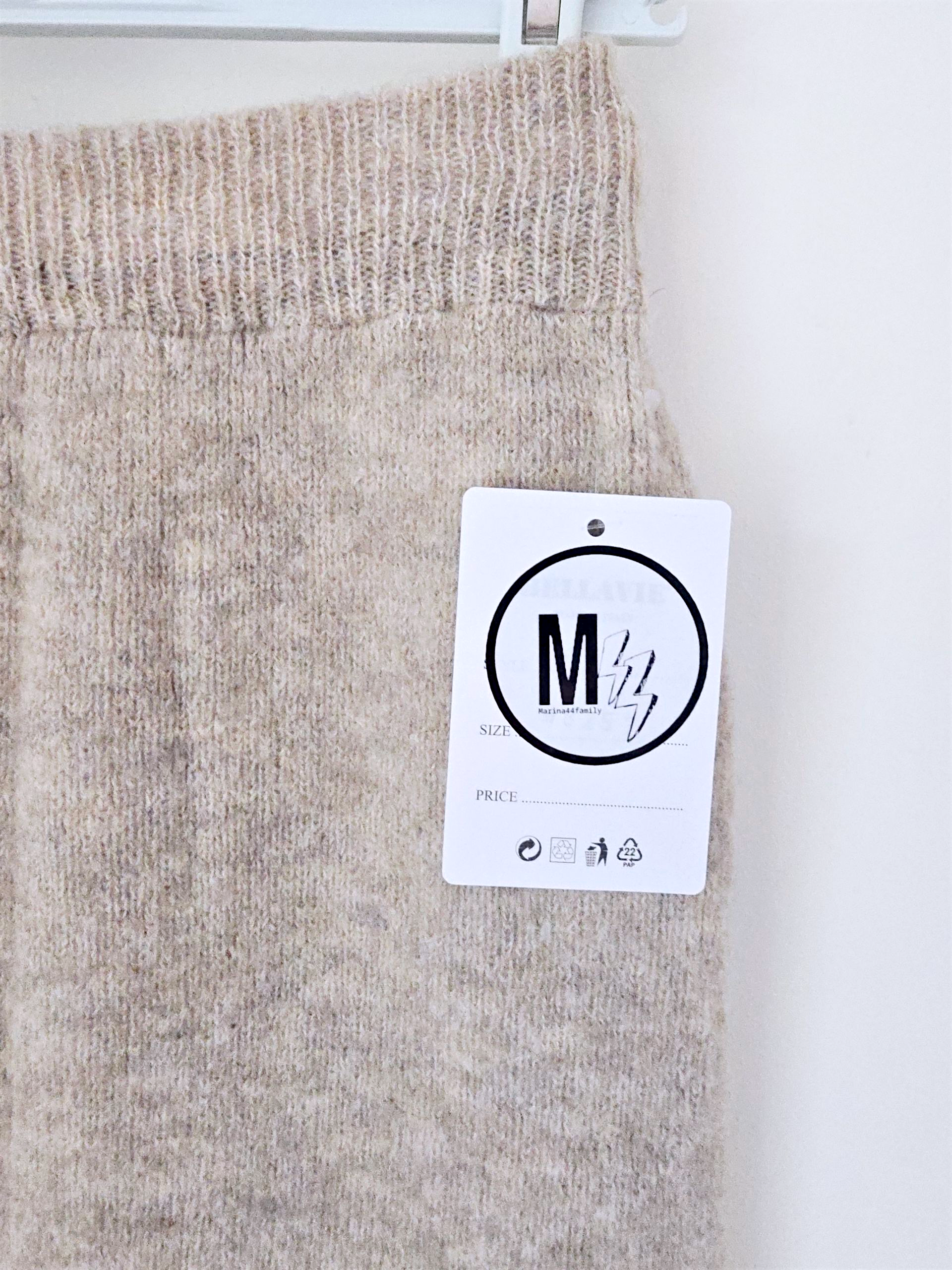 Jupe à maille beige chiné