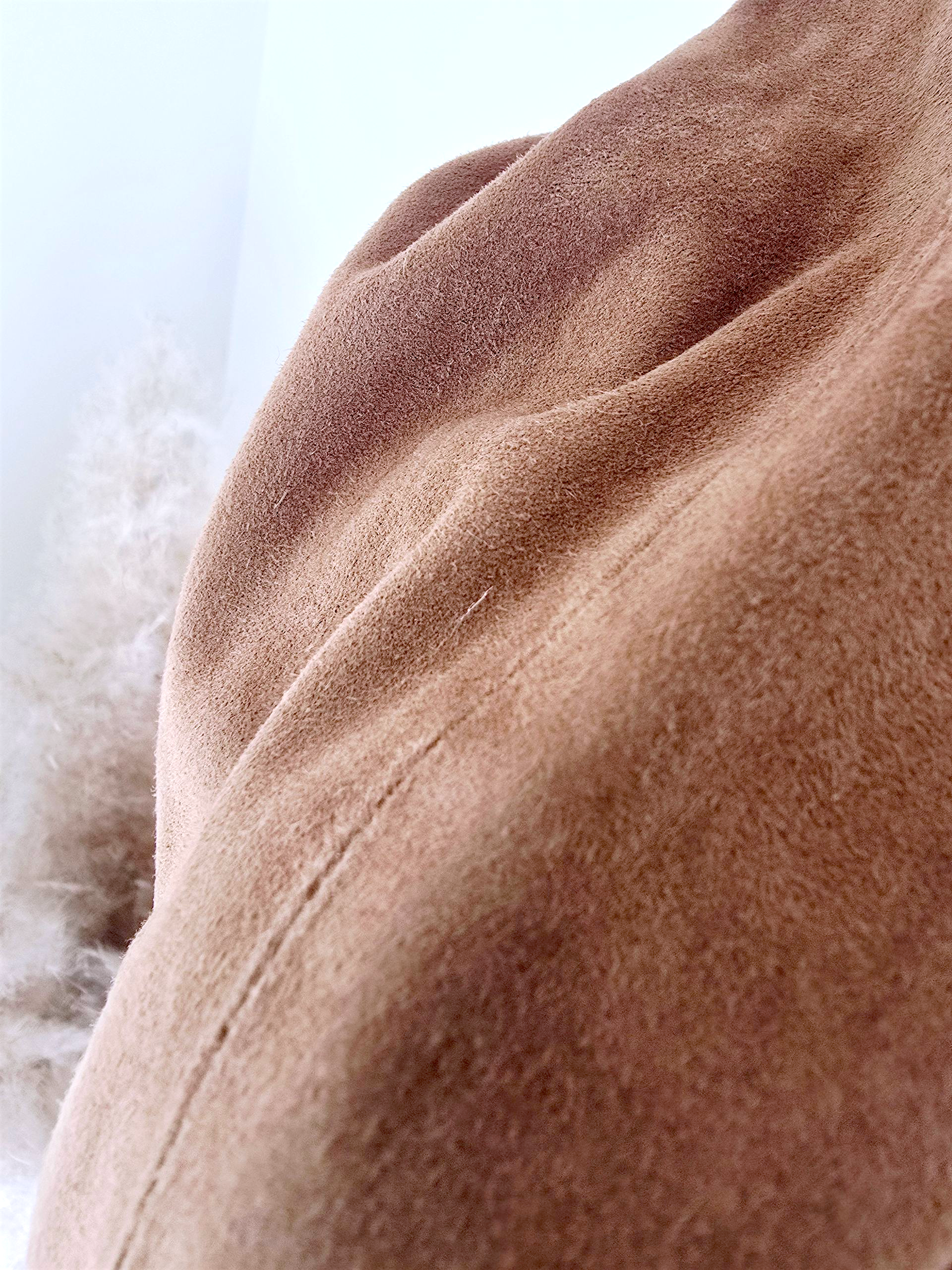 Blouson 100% cuir daim tabac