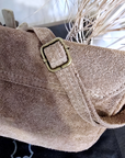 Sac bandoulière taupe 100% cuir