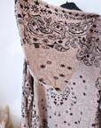 Pull capuche beige marron