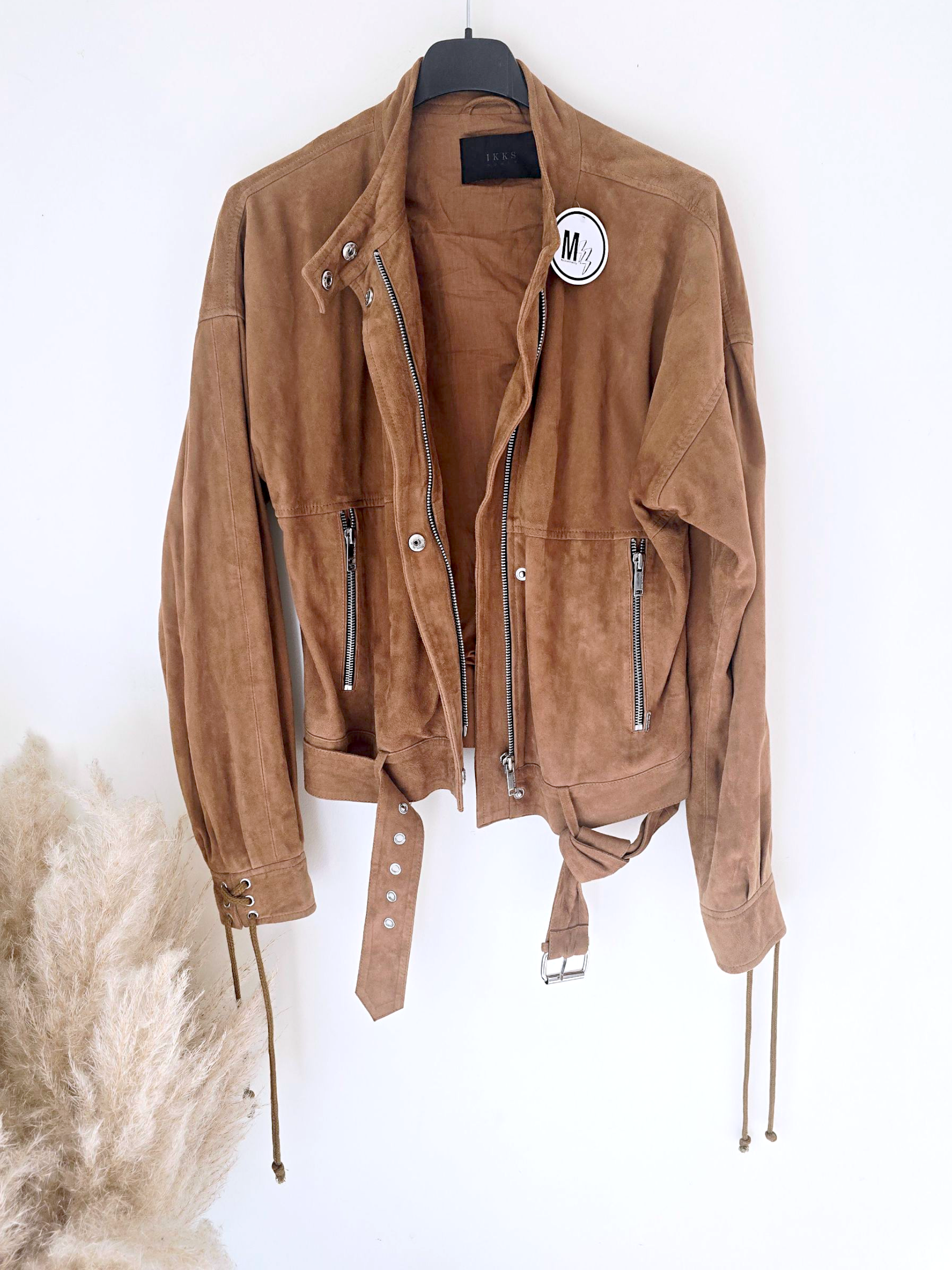 Blouson 100% cuir daim tabac