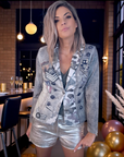 Veste cintrée esprit militaire avec strass