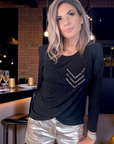 T-shirt militaire noir et doré